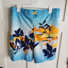Wonder Nation Swim Trunks Boys Size XL Husky 14-16 Pockets Hawaiian Print NICE