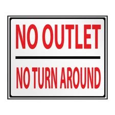 Industrial Decals Horizontal Vinyl Stickers No Outlet; No Turn Around Sign