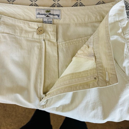 Tommy Bahama Pants Womens 2 Chino Flat Front Crop Capri Casual Slit Hem Pockets - Picture 6 of 10