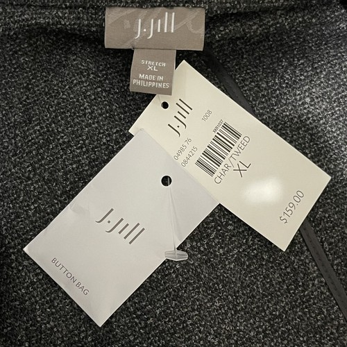 J. Jill size XL NWT charcoal tweed stretch 2 button blazer - Picture 11 of 12