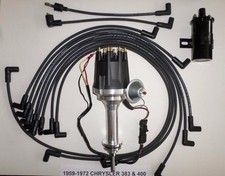 Small Cap Mopar 1959-1972 383 400 Black Hei Distributor 45k Coil Plug Wires