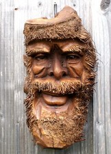Large Wooden Root Face Carving Old Greenman Garden Bamboo Warden Christmas Gift
