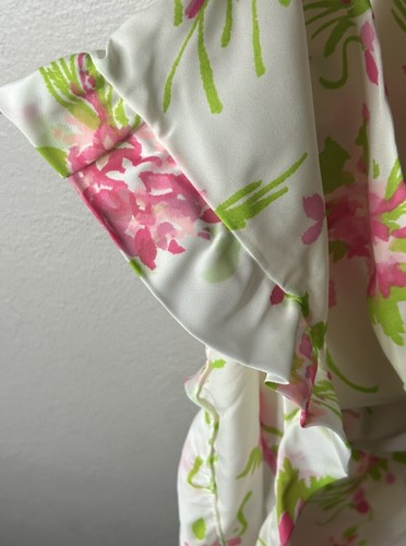 Vintage Barbizon Long White Pink Floral Nylon Sleeveless Nightgown 1970s Small - Picture 8 of 10