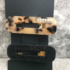 2 PC 3  Decorative Hair Clip Pin Bar Barrette Set Acrylic New Free Ship 125