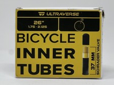 Ultraverse 26" Bicycle Inner Tubes 1.75-2.125 Set Of 2, 37mm Schrader Valve
