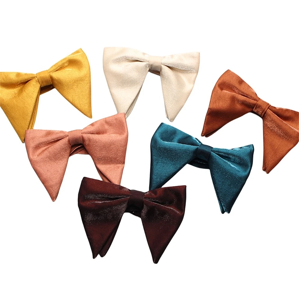 Pajarita ancha ajustable preatada grande brillante de doble capa para hombre LE23091 Foto 4 de 4