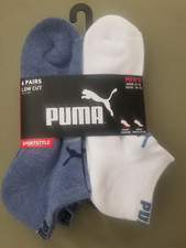 New Mens Puma 6 Pair Cushioned Low Cut Athletic Socks.