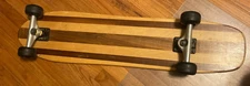 Vintage  37in x 9in Long Board Skate Board Wood Grain Core trucks