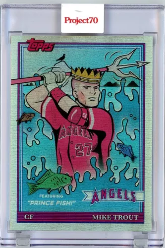 2021 TOPPS PROJECT 70 - MIKE TROUT BY JEFF STAPLE - RAINBOW FOIL 67/70 #558