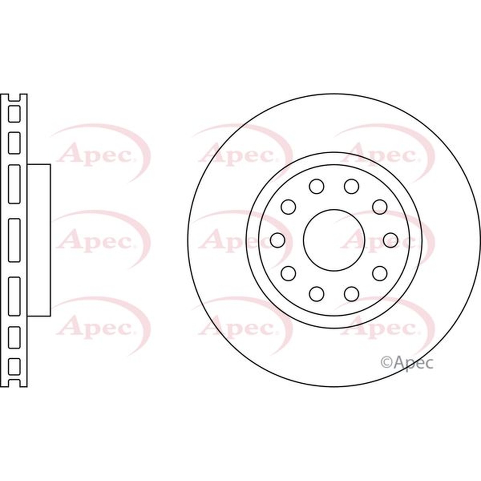 Apec Front Brake Disc (DSK812) - OE High Quality Precision Engineered Part
