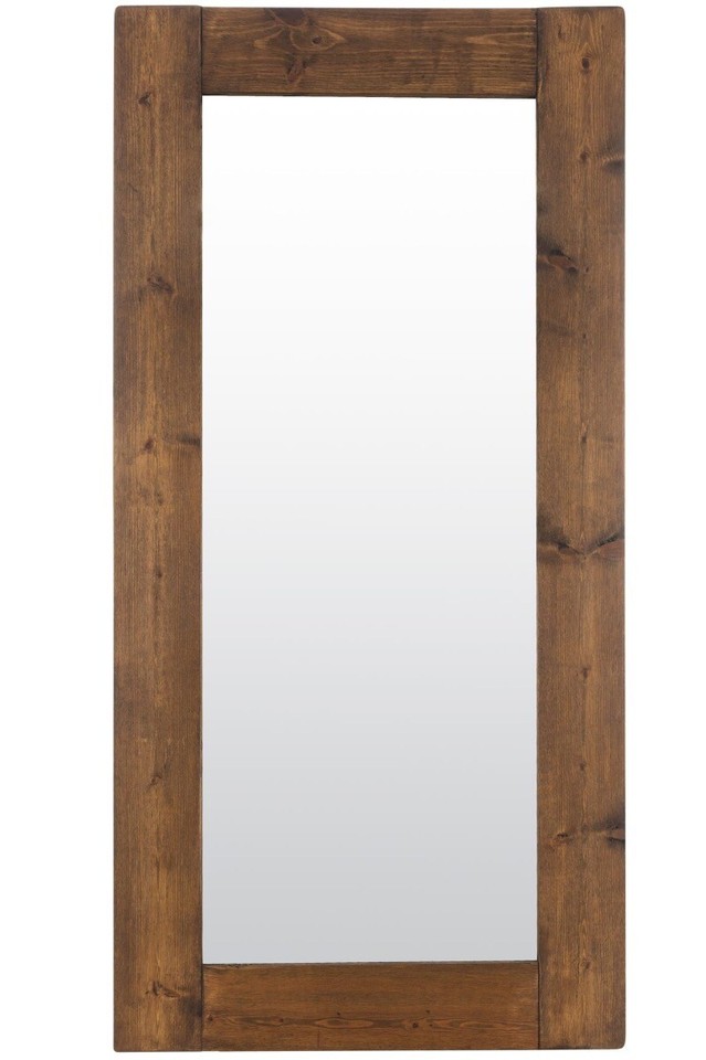 The Farmhouse Extra Large Dark Wooden Framed Wall Mirror - 70" X 34 ...