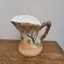 Sylvac 1356 Autumn Jug Pitcher Embossed Trees & Flowers