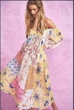 Roslyn Dress in Picnic Patchwork Love Shack Fancy Size 4 Worn Once For 1 Hr Silk