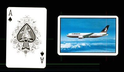 1 x Ace of Spades playing card Britannia Airways Airlines   in flight AC 793