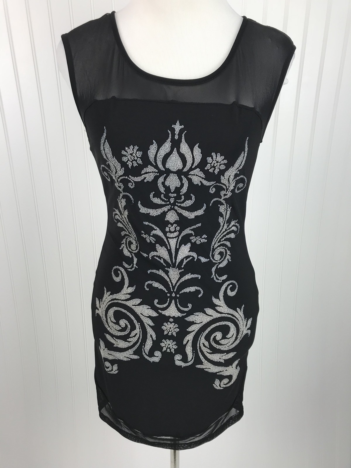 black embellished bodycon dress