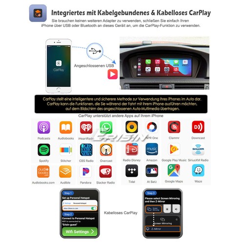 8.8" Android 13 Autoradio GPS 4G BMW 3er E90 E91 E92 E93 5er E60 E61 E63 E64 CCC - Bild 3 von 19