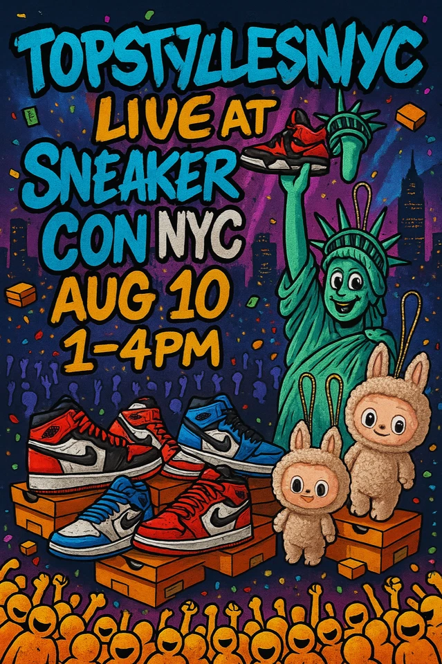 🚨TopStylesNYC - LIVE AT SNEAKERCON NYC AUGUST 10 - Jordans, Labubu, G West