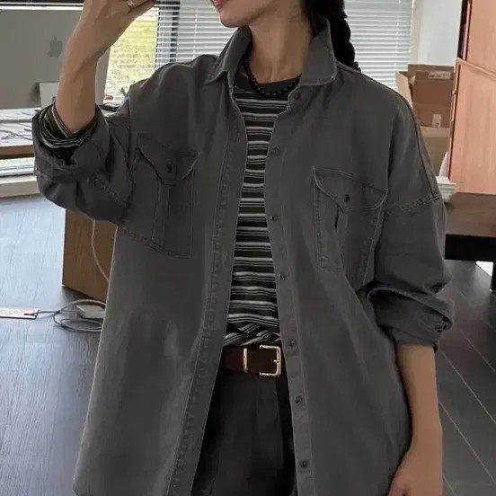 Gied Vintage Washed Cotton Shirt for Women