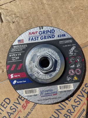 United Abrasives SAIT 20160 A24N 4-1/2x1/4x5/8-11 Fast Grinding Wheels 10 pack