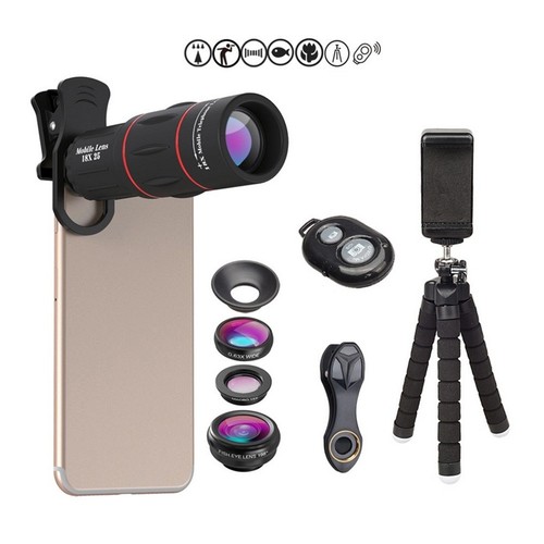 18X Long Focus Rybie oko Szeroki kąt Makro 4-w-1 Uniwersalny zewnętrzny Came CB - Zdjęcie 2 z 7