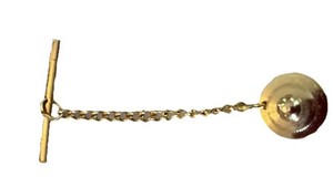 Authentic Vintage Tie Tack Replacement Back - Gold Plated Chain Hardware
