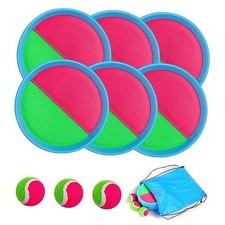 Toss and Catch Ball Game Outdoor Games Playground Balls Beach Blue-6 Paddles