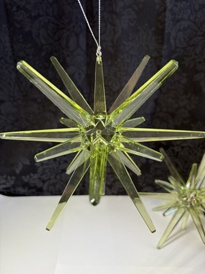 2 Sputnik  Atomic Starburst Acrylic Ornament Tree Topper  6-7 