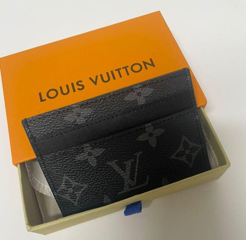 LOUIS VUITTON Porte Cartes Double Card Holder Monogram Eclipse Black