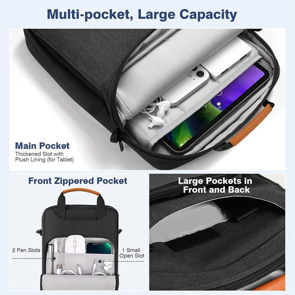 Para iPad Galaxy Tab 9-11/13,3 pulgadas Tablet Estuche de Transporte Bolsa Bolso de Hombro Bolso de Mano Foto 4 de 4