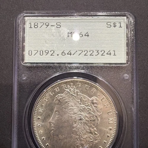 New Listing1879 S Morgan Dollar MS63 San Francisco $1 Silver 0.9 Fine in RATTLER CASE!