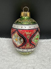 Vintage Department 56 Hand Crafted Glass Jeweled Egg Ornament EUC 1990’s
