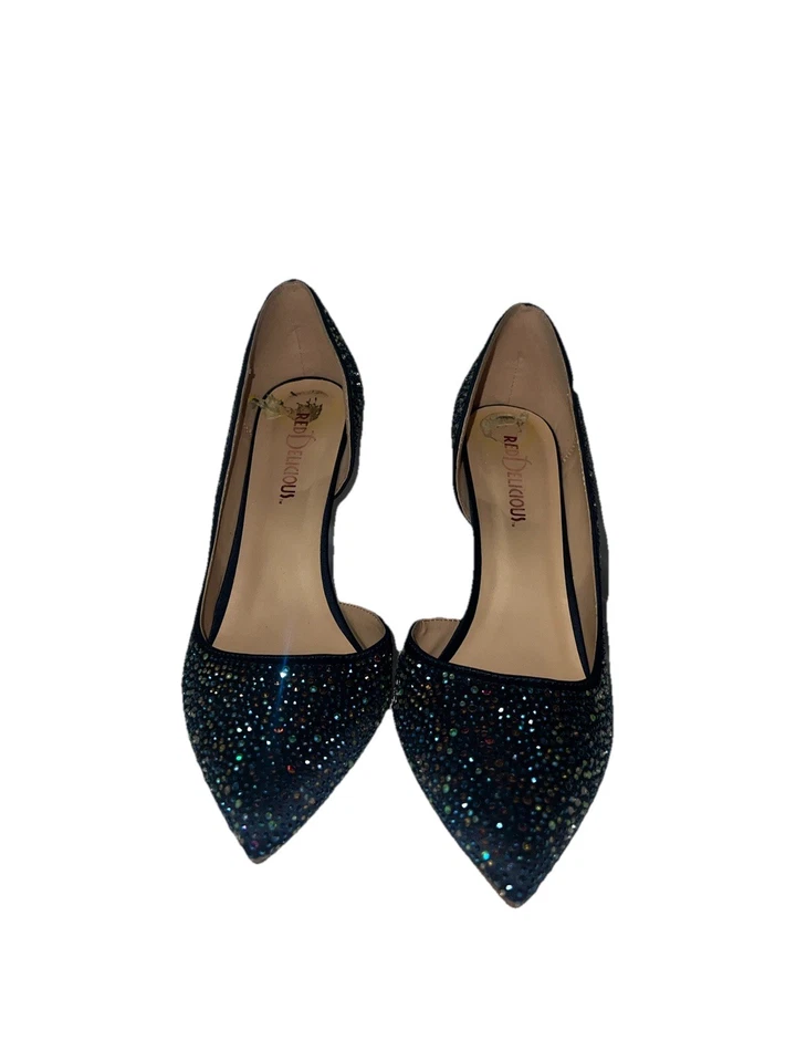 "Tacones de aguja Red Delicious talla 9 azul estrás punta de 4,5""" Foto 3 de 4