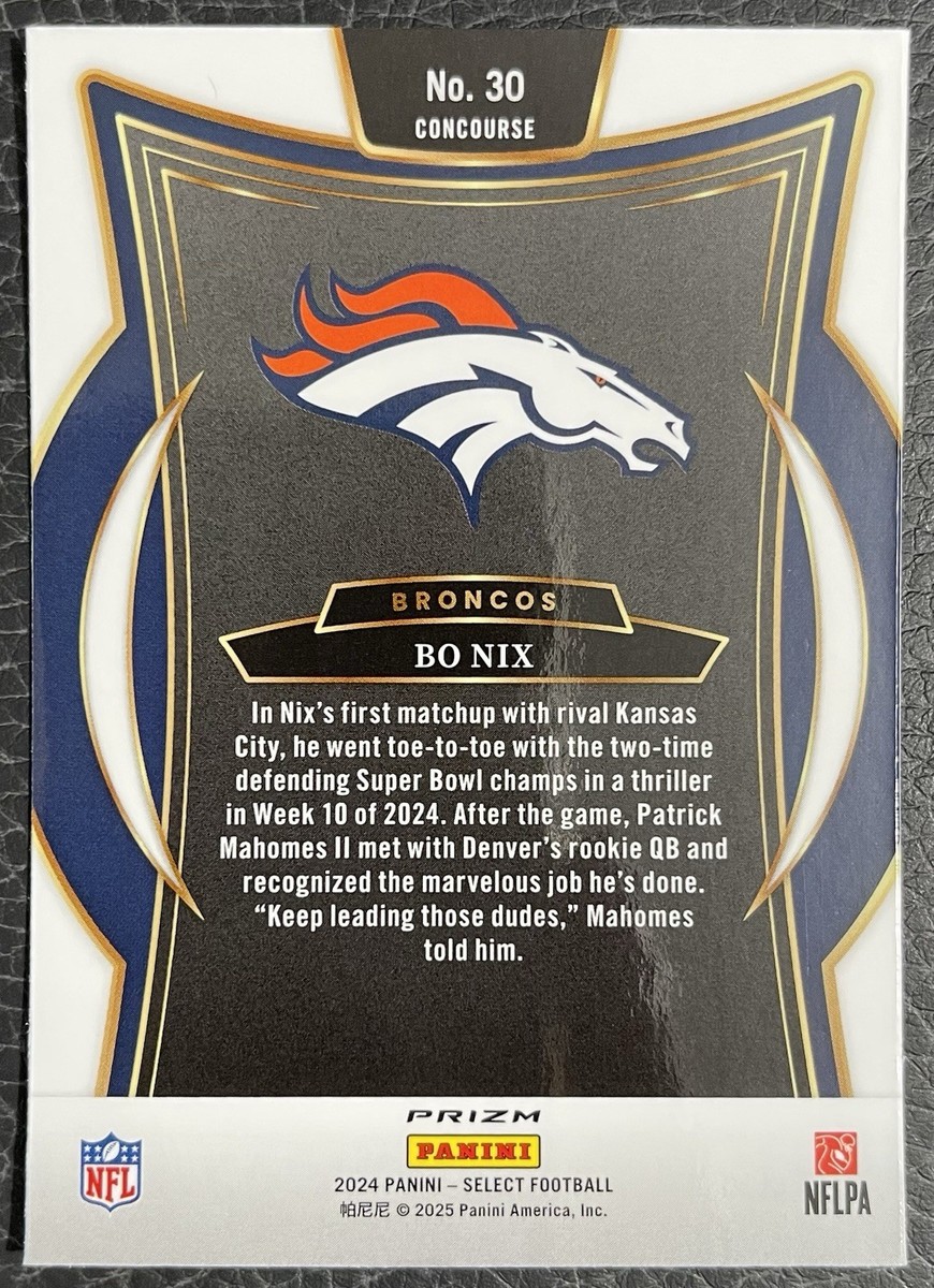 2024 Panini Select Bo Nix Red, White, And Blue Concourse No