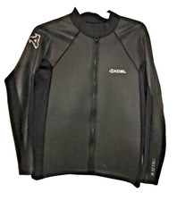 MEN'S XCEL BLACK WETSUIT LONG-SLEEVE F.Zip JACKET 3XL-NEOPRENE-Swim-Surf-Snorkel