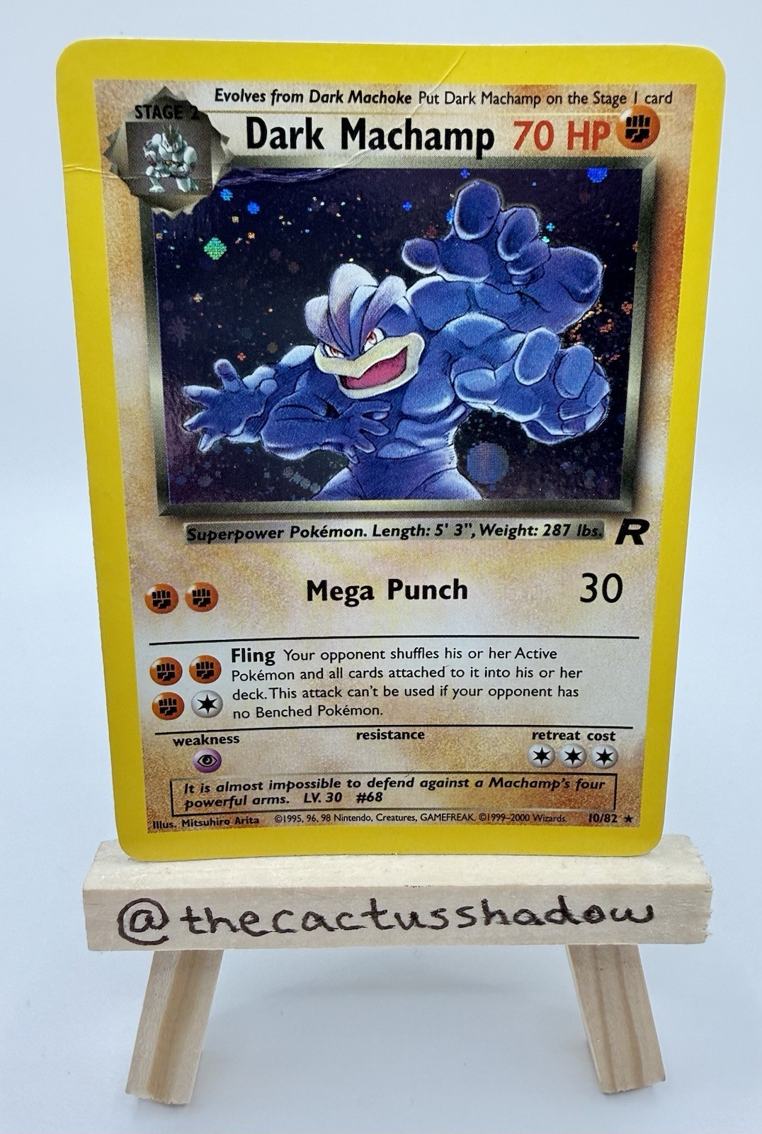 Pokemon Team Rocket Dark Machamp Holo 10/82 - SWIRL - HP/DMG