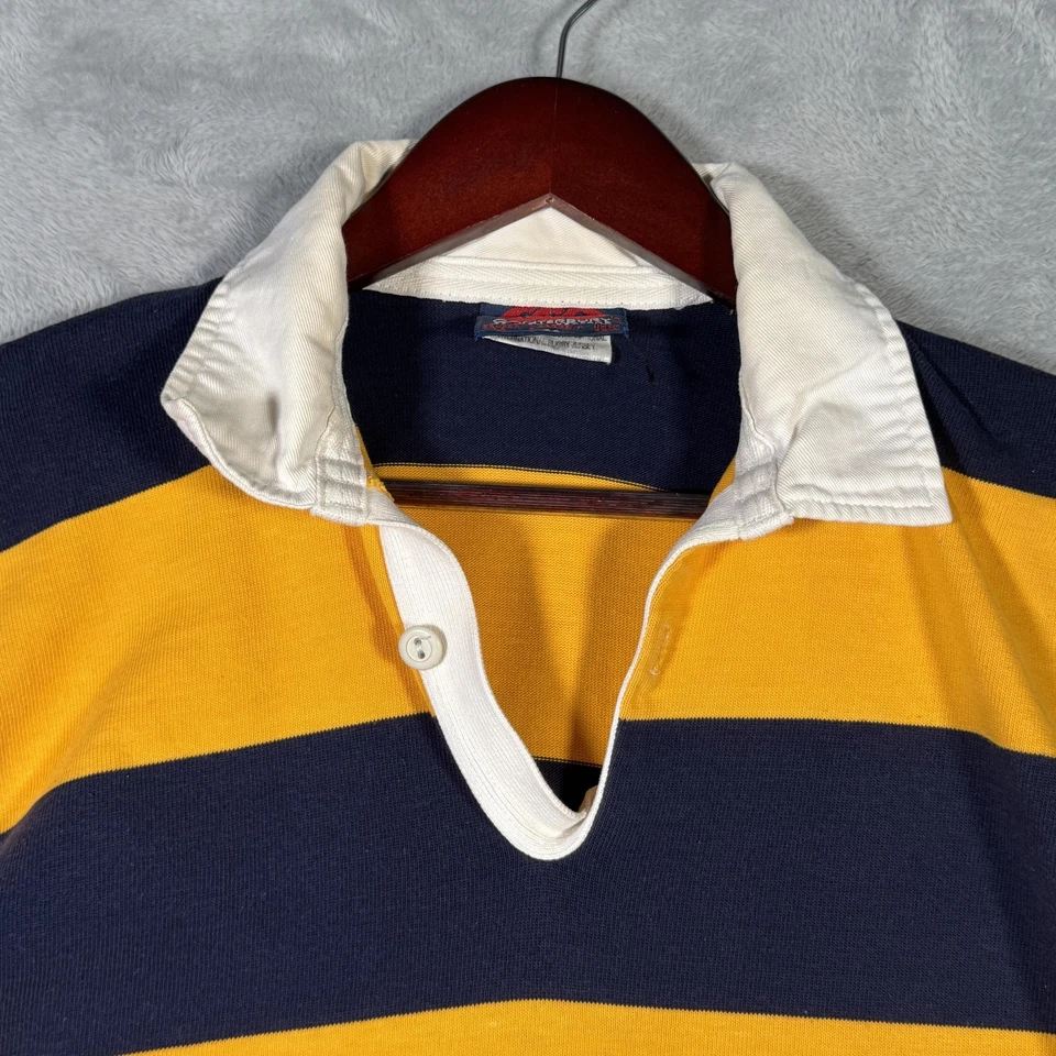 Кентербери Новая Зеландия регби рубашка мужская L (подходит S) темно-желтая полоса длинным рукавом - Изображение 2 из 4