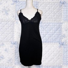 Gilligan O'Malley Lingeriecore Black Lace Slip Nightgown Dress Large