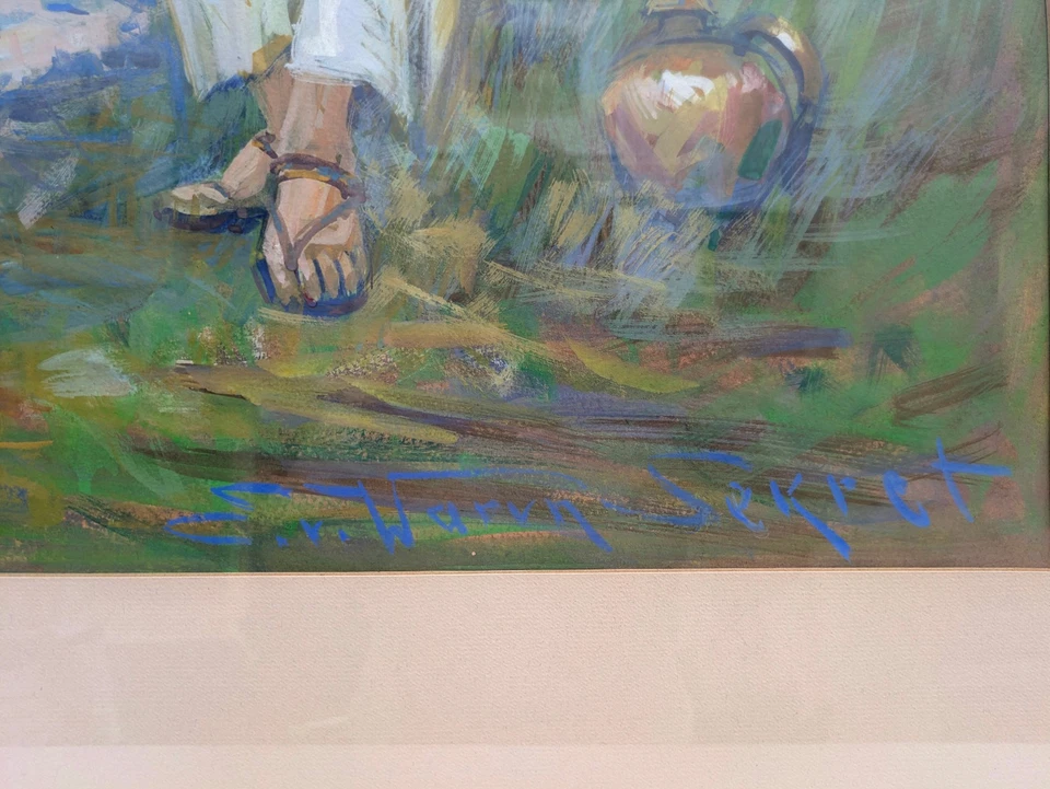 Eugen von Warun-Sekret 1896–1963 Gemälde GOUACHE SIGNIERT Mann UKRAINE antik - Bild 4 von 4