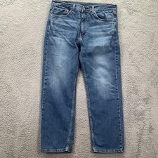 Levis 505 Jeans Mens 36x32 Blue Medium Wash Regular Fit Straight Leg Denim Pants