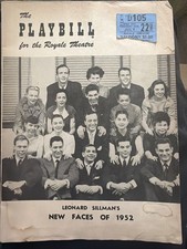 Rare Original VTG New Faces of 1952 Eartha Kitt Royale Theatre Playbill Program