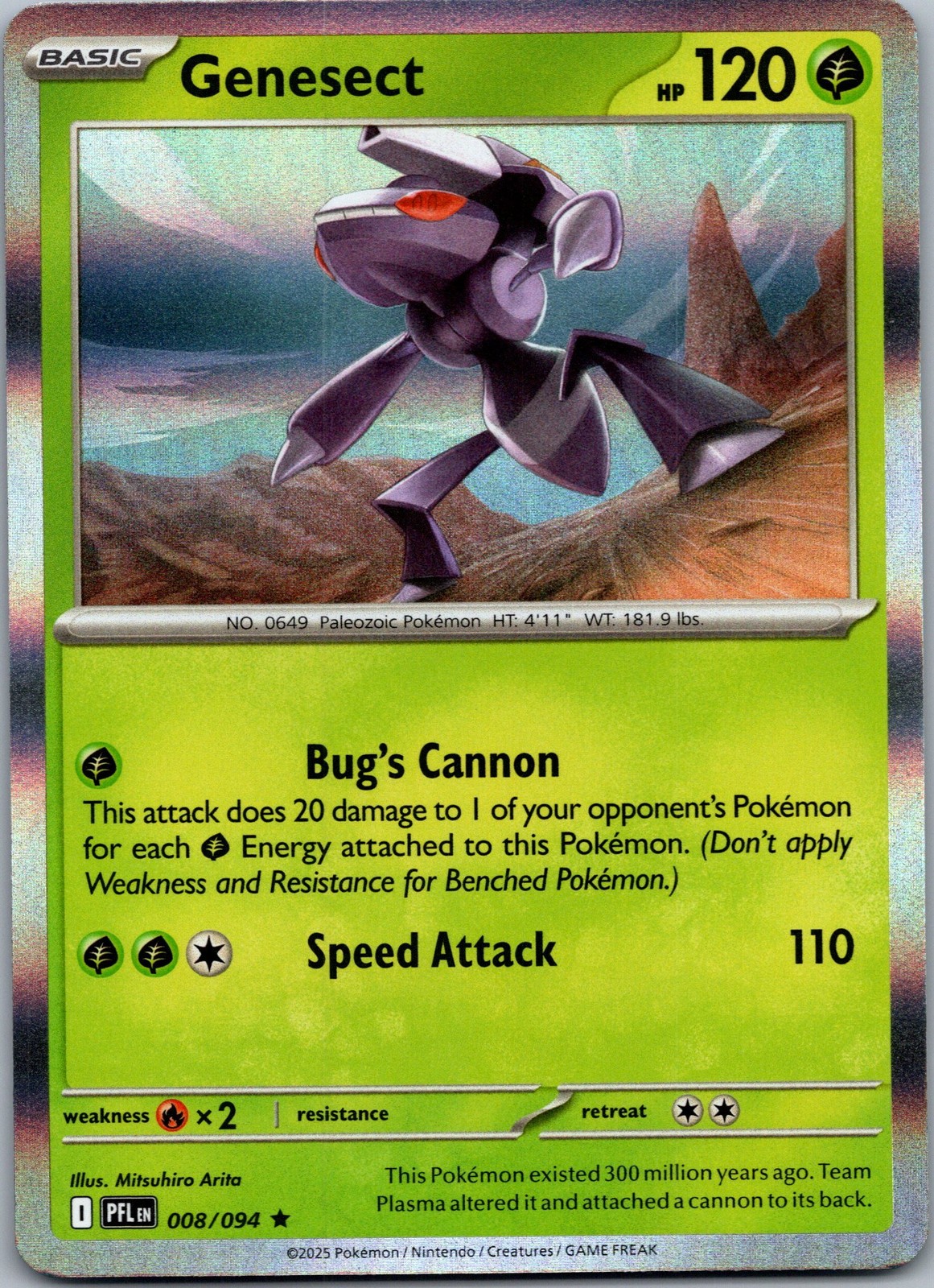 Genesect Reverse Holo ME02: Phantasmal Flames 008/094 NM