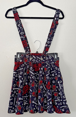 Her Universe Stranger Things Hellfire Club Suspender Skirt Size S Goth Gorpcore