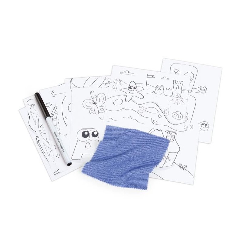 Ardoise modulo magnétique Smoby, tableau blanc effaçable et mallette de dessin - 2