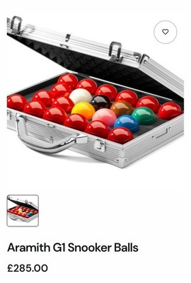 ARAMITH Tournament Champion SuperPro 1G Snooker Ball Set & Tragetasche 2 1/16''