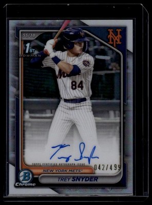 2024 Bowman Draft #CPA-TSN Trey Snyder Chrome Prospect Auto Ref #/499