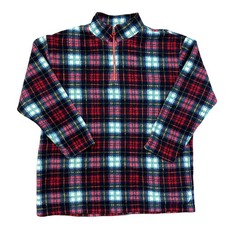 Liz  Co Multicoloured Fleece Jumper Tartan Crazy Abstract Womens Large