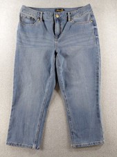 Seven7 Women's Jeans Size 14 Blue Skinny Straight Stretch Crop Mid 21.5" Denim