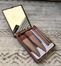 Portable Mini Makeup Brush Set with Mirror - Travel Sized - Unused