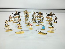 RARE 28 Vtg German Flat Lead Figures American Pioneers Trappers Settlers Women