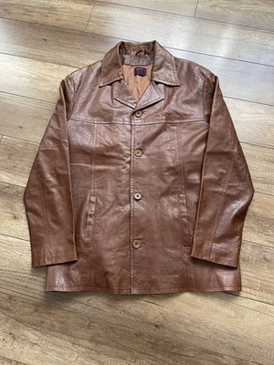 ジャケット・アウター 90s Yohji Yamamoto AAR leather jacket LL AAR Yohji Yamamoto Vintage Leather Brown Coat Jacket 90s RARE Size